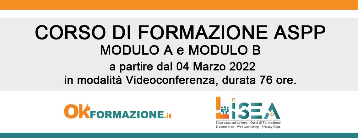 Corso ASPP videoconferenza 76 ore